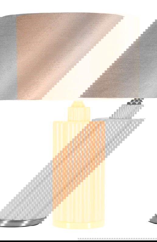 Lampa de masa Perly -D, Mauro Ferretti, 1 x E27, 40W, 40.5x69.5 cm, sticla/fier/textil, perla/auriu