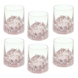 Set 6 pahare Venezia, Andrea Fontebasso, 300 ml, sticla, roz/transparent