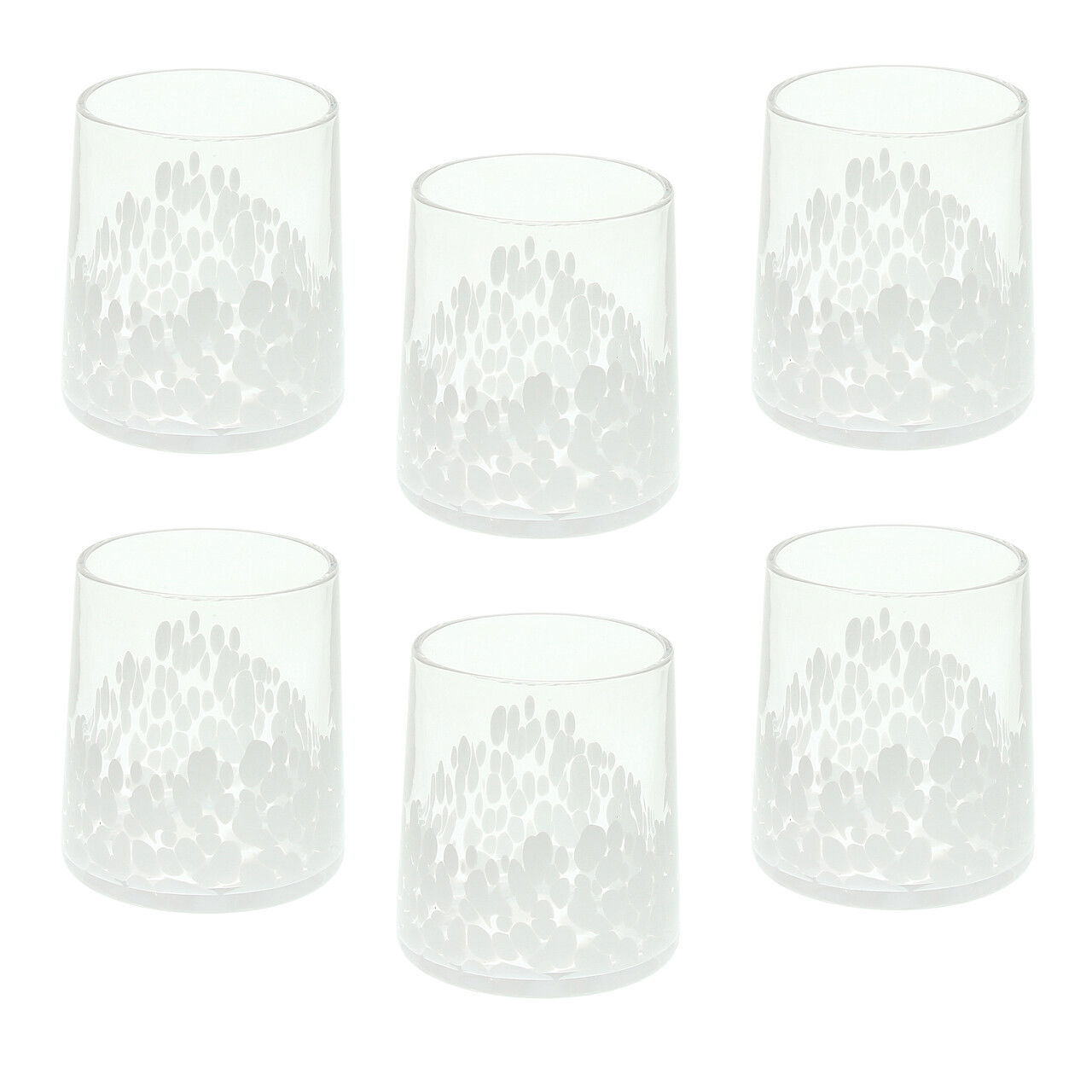 Set 6 pahare Venezia, Andrea Fontebasso, 300 ml, sticla, alb/transparent