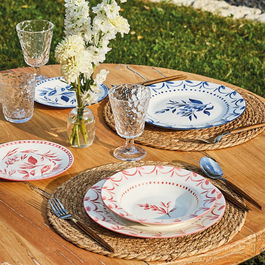 Serviciu de masa 18 piese Olimpia Blue Loire, Tognana, portelan, alb/albastru