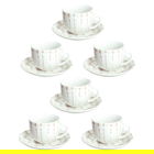 Set 6 cesti de ceai cu farfurie Madison Mallorca, Tognana, 200 ml, portelan, alb/bej