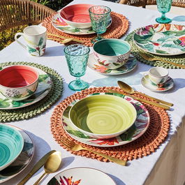 Serviciu de masa 18 piese Madison Tropicalia, Tognana, portelan, multicolor