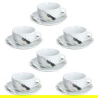 Set 6 cesti de ceai cu farfurie Madison Poivre, Tognana, 220 ml, portelan, multicolor