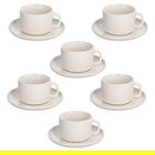 Set 6 cesti de cafea cu farfurie Edge, Tognana, 90 ml, New Bone China, bej