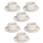 Set 6 cesti de ceai cu farfurie Edge, Tognana, 220 ml, New Bone China, bej