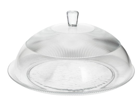 Platou tort cu capac Clear, Tognana, 33x18 cm, sticla, transparent