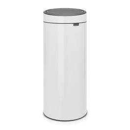 Cos de gunoi cu soft touch, Brabantia, Touch New, 30 L, 32x29.5x72 cm, otel, alb