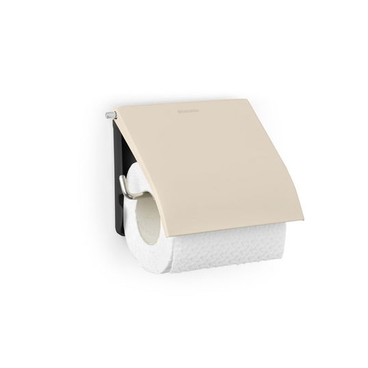 Suport hartie igienica, Brabantia, Soft Beige, 13.2x1.7x12.3 cm, otel, bej