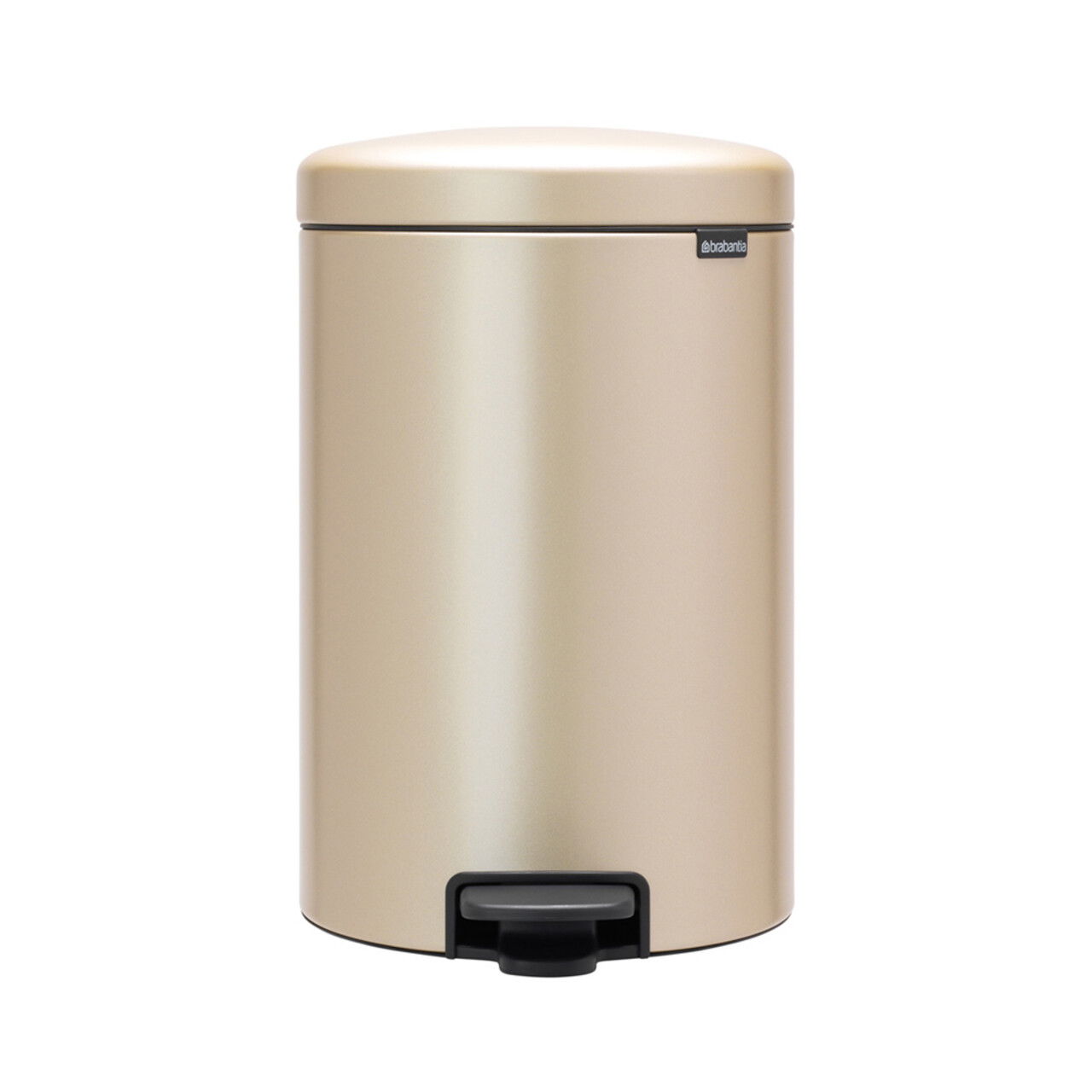 Cos de gunoi cu pedala, Brabantia, NewIcon Metallic Gold, 20 L, 38x29x46.7 cm, otel, auriu