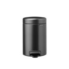 Cos de gunoi cu pedala, Brabantia, NewIcon, 3 L, 23.5x16.8x26.4 cm, otel, gri inchis