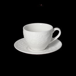 Set 6 cesti de cafea cu farfurie Etoile, Andrea Fontebasso, 90 ml, New Bone China, alb