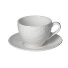 Set 4 cesti de ceai cu farfurie Etoile, Andrea Fontebasso, 200 ml, New Bone China, alb