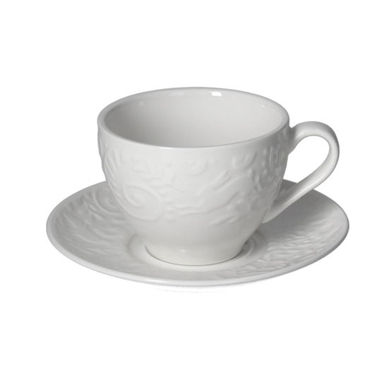 Set 4 cesti de ceai cu farfurie Etoile, Andrea Fontebasso, 200 ml, New Bone China, alb