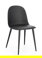 Scaun Ella, Bizzotto, 45x51.5x80.5 cm, polipropilena/otel, negru