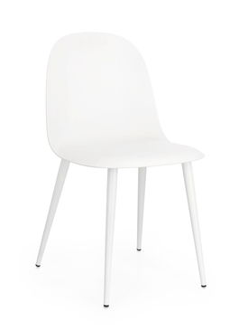 Scaun Ella, Bizzotto, 45x51.5x80.5 cm, polipropilena/otel, alb