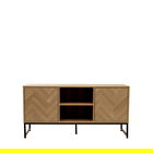 Comoda TV Swen, Homla, 120x38x60 cm, MDF/metal, natur