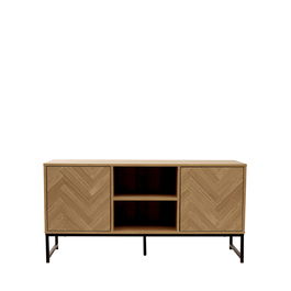 Comoda TV Swen, Homla, 120x38x60 cm, MDF/metal, natur