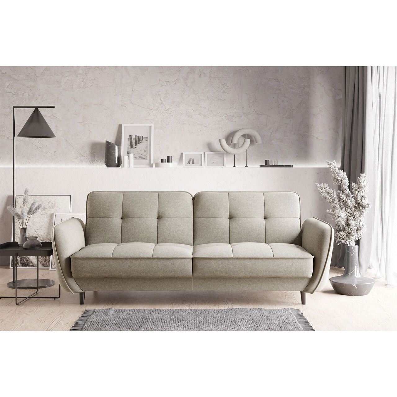 Canapea extensibila 3 locuri ELTAP, SO-BEL-22IN, Bellis, 220x90x83 cm, lemn/poliester, bej