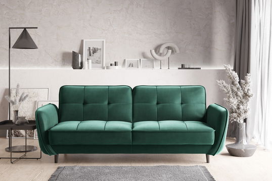 Canapea extensibila 3 locuri ELTAP, SO-BEL-35NU, Bellis, 220x90x83 cm, lemn/poliester, verde