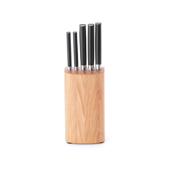 Set cutite cu suport, Brabantia, Profile, 36x12x10 cm, lemn/otel, natural