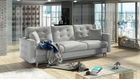 Canapea extensibila 3 locuri ELTAP, Ask11, Asgard, 233x92x93 cm, lemn/poliester, gri deschis
