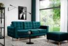 Canapea extensibila 3 locuri ELTAP, Ask21, Asgard, 233x92x93 cm, lemn/poliester, verde