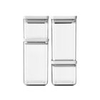 Set 4 recipiente depozitare, Brabantia, Tasty+, 2х700 ml, 2x1.6 L, plastic, gri deschis