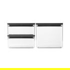 Set 3 recipiente depozitare, Brabantia, Tasty+, 2x1.5 L, 1x3.5 L, plastic, gri inchis