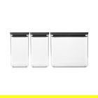 Set 3 recipiente depozitare, Brabantia, Tasty+, 2x1.6 L, 1x3.5 L, plastic, gri inchis