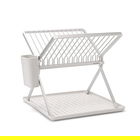 Scurgator de vase cu suport tacamuri, pliabil, Brabantia, SinkSide, 37x33x31.5 cm, aluminiu, gri deschis