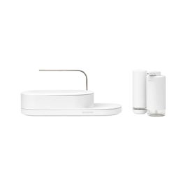 Set organizator chiuveta si dozator sapun 3 piese, Brabantia, SinkStyle Mineral, 35x13x16 cm, plastic, alb