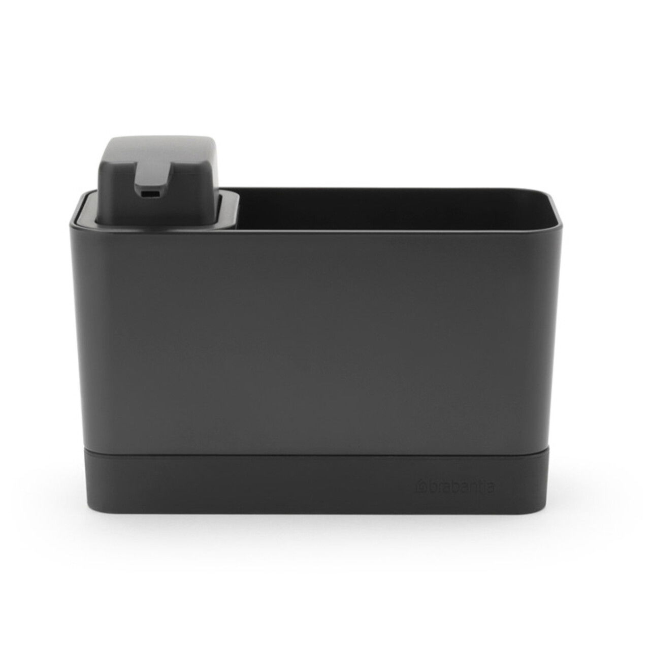 Organizator chiuveta cu dozator sapun / detergent lichid, Brabantia, SinkSide, 19x8.5x11.5 cm, plastic, gri inchis