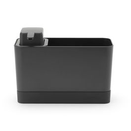 Organizator chiuveta cu dozator sapun / detergent lichid, Brabantia, SinkSide, 19x8.5x11.5 cm, plastic, gri inchis