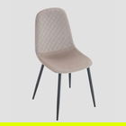 Scaun Noir, Homla, 52x44x85 cm, metal/catifea din poliester, bej/negru