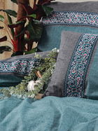 Lenjerie de pat pentru o persoana, Erna - Petrol Blue, Cotton Box, Bumbac Ranforce