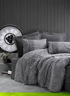 Lenjerie de pat pentru o persoana, Sooty - Grey, Cotton Box, Bumbac Ranforce