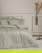 Set cuvertura matlasata dubla Bamboo, Bamboo Stripe - Beige, Cotton Box, 60% bumbac satinat/40% bambus