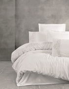 Lenjerie de pat dubla, Genny - White, Cotton Box, Bumbac Satinat
