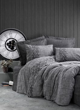 Lenjerie de pat dubla, Sooty - Grey, Cotton Box, Bumbac Ranforce