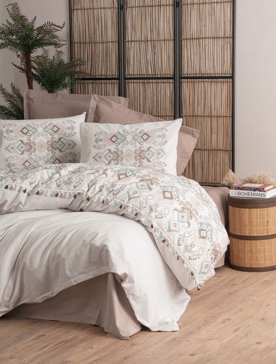 Lenjerie de pat dubla, Asilo - Brown, Cotton Box, Bumbac Ranforce