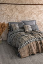 Lenjerie de pat dubla, Timbre - Anthracite, Cotton Box, Bumbac Ranforce