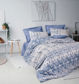 Lenjerie de pat dubla, Cleo - Blue, Cotton Box, Bumbac Ranforce