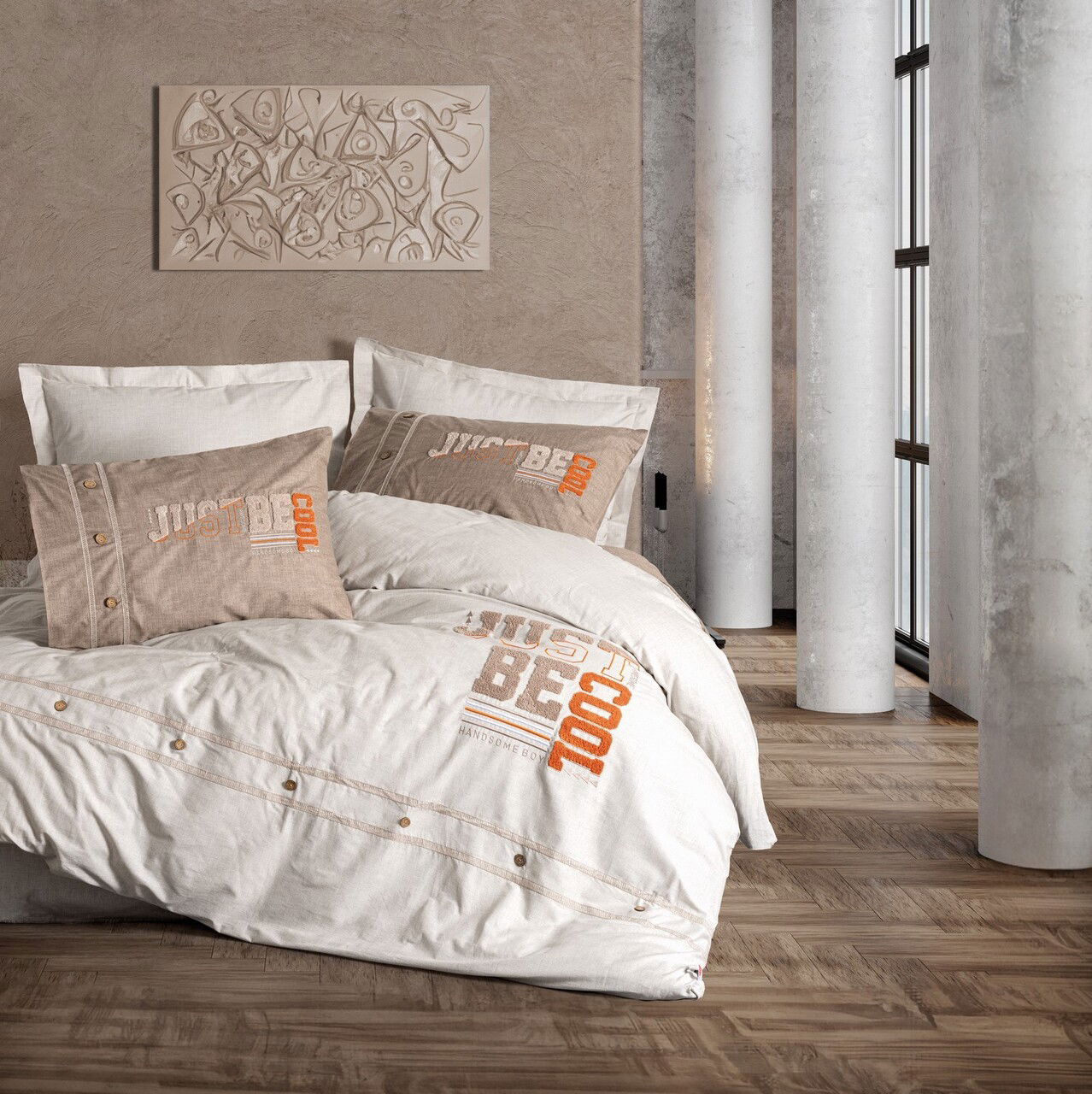 Lenjerie de pat pentru o persoana, Cool - Brown, Cotton Box, Bumbac Ranforce