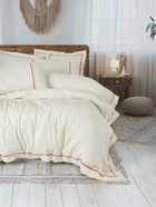 Lenjerie de pat dubla, Banded - Orange, Cotton Box, 85% bumbac / 15% in