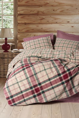 Lenjerie de pat dubla, Jamil - Claret Red, Cotton Box, 50% bumbac / 50% poliester