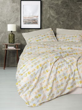 Lenjerie de pat dubla, Jocus - Beige, Cotton Box, Bumbac Ranforce