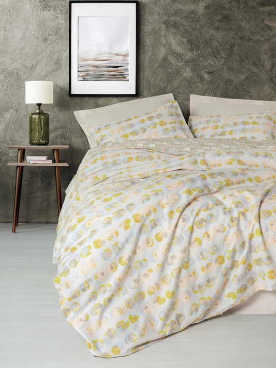 Lenjerie de pat dubla, Jocus - Beige, Cotton Box, Bumbac Ranforce