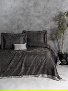 Set cuvertura de pat dubla 3 piese, Vivian - Grey, Cotton Box, Poliester