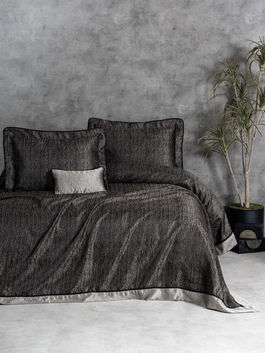 Set cuvertura de pat dubla 3 piese, Vivian - Grey, Cotton Box, Poliester