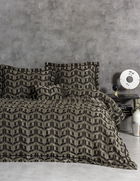 Set cuvertura de pat dubla 3 piese, Bertha - Anthracite, Cotton Box, Poliester
